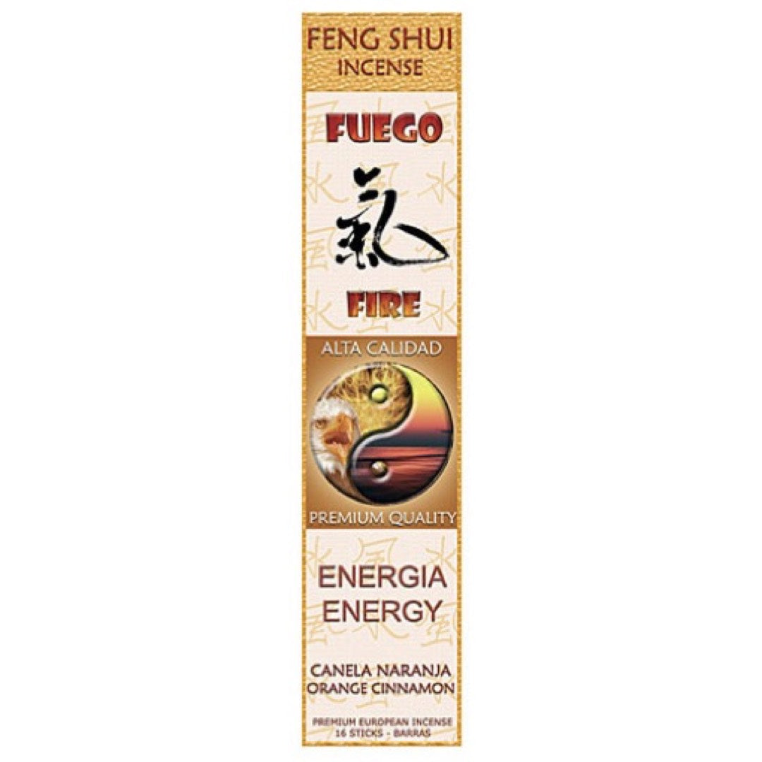 Fire Energy Feng Shui Orange Cinnamon Incense Sticks by Flaires - 3 PACK