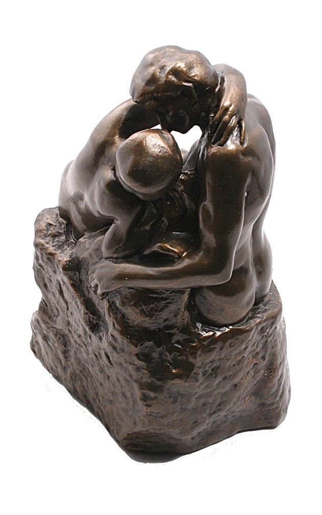 Rodin's The Kiss Statue – Romantic Bronze Finish Sculpture, 9”H Museum Replica