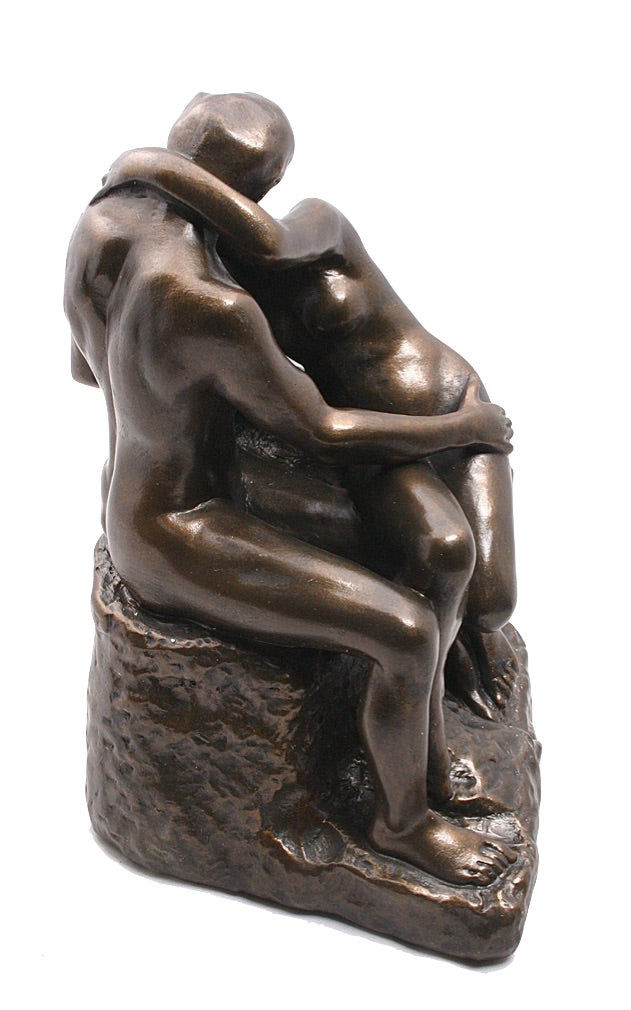 Rodin's The Kiss Statue – Romantic Bronze Finish Sculpture, 9”H Museum Replica