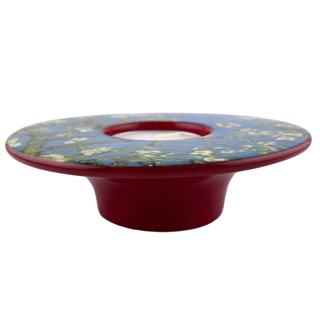 Tealight - Van Gogh Almond Blossoms Round Ceramic Tealight Candleholder - Special Order