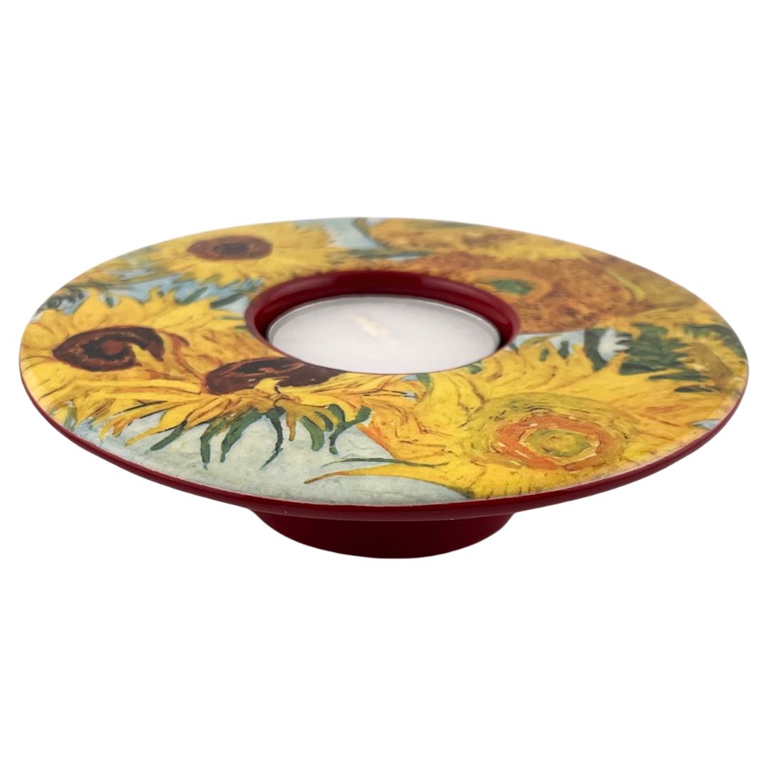 Tealight - Van Gogh Sunflowers Round Ceramic Ceramic Candleholder - Special Order