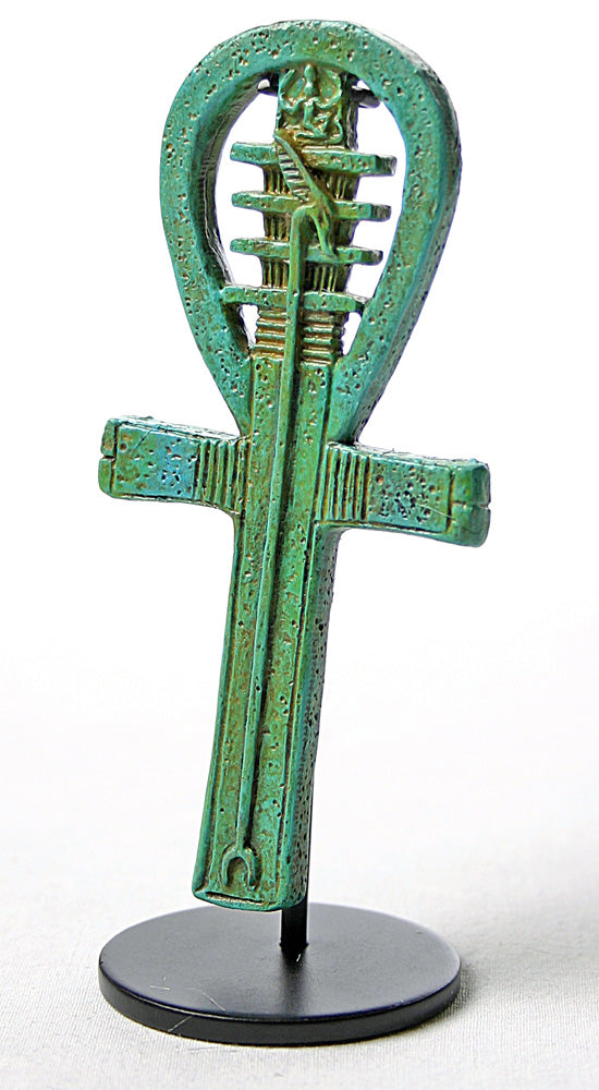 Egyptian Ankh Djed Pillar Amulet Miniature Sculpture