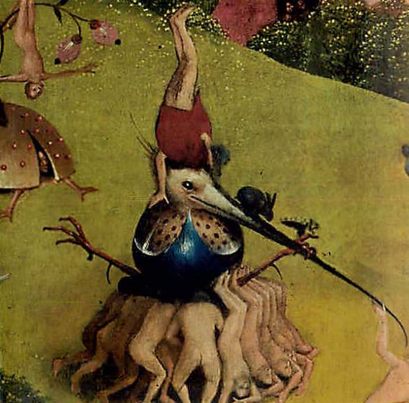 Group of Men Lifting Bird Statue by Bosch