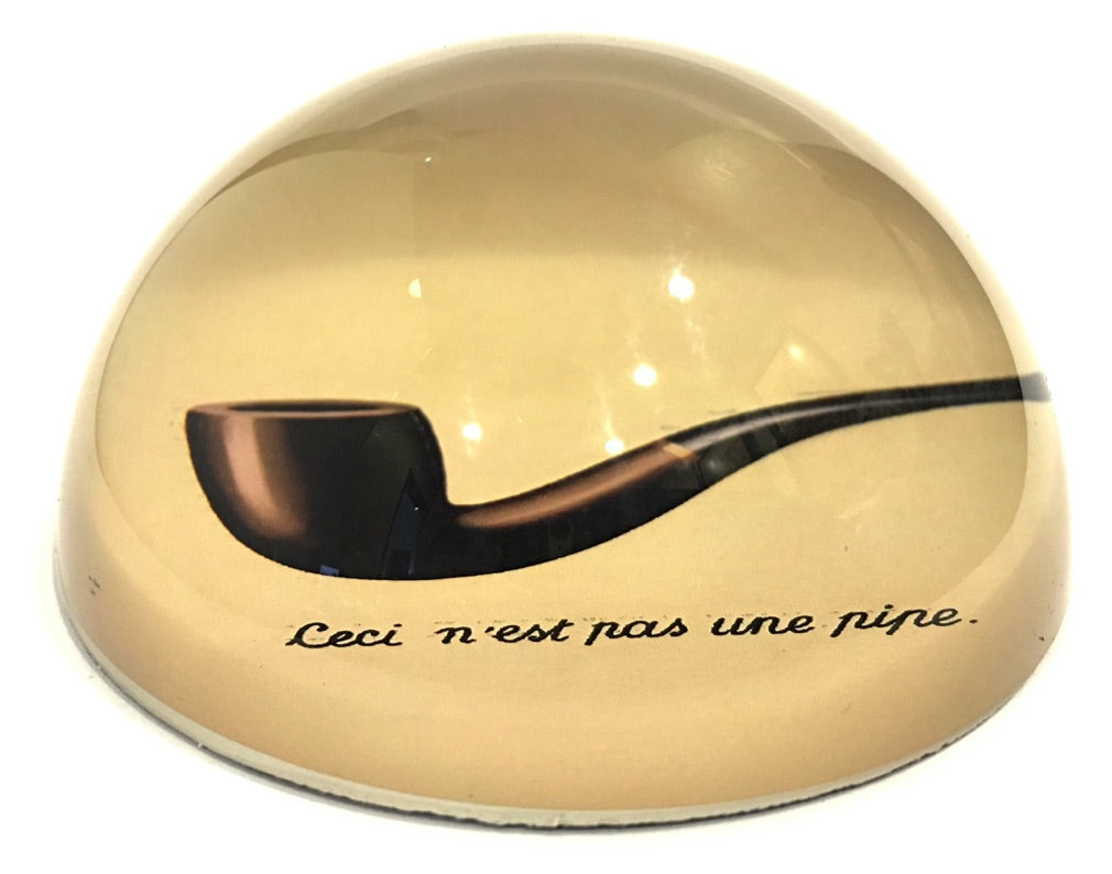 Ceci n'est pas une pipe Art Glass Paperweight by Magritte