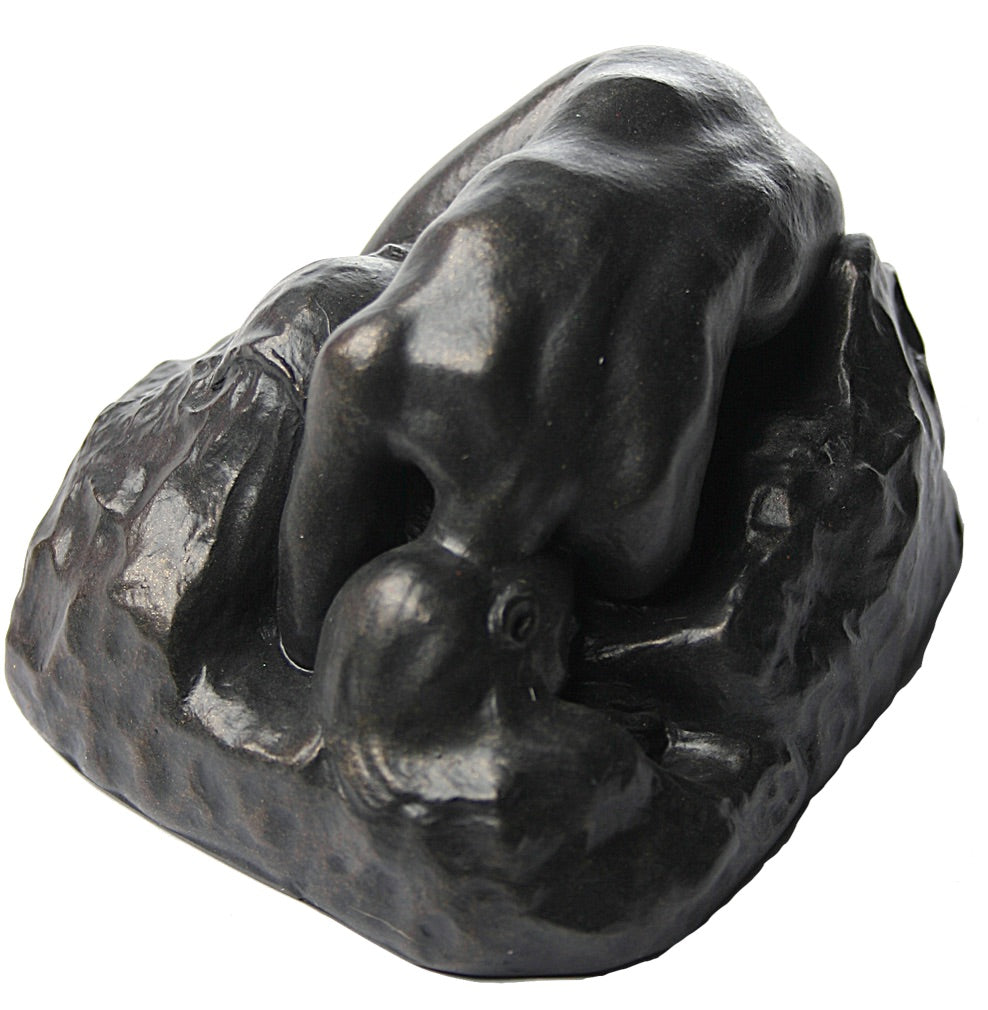 Danaide by Rodin Nude Woman on Rock Statue  Bronze Parastone RO21