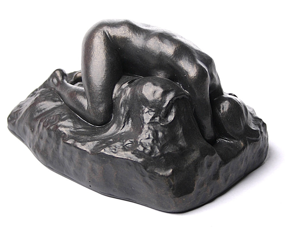 Danaide by Rodin Nude Woman on Rock Statue  Bronze Parastone RO21