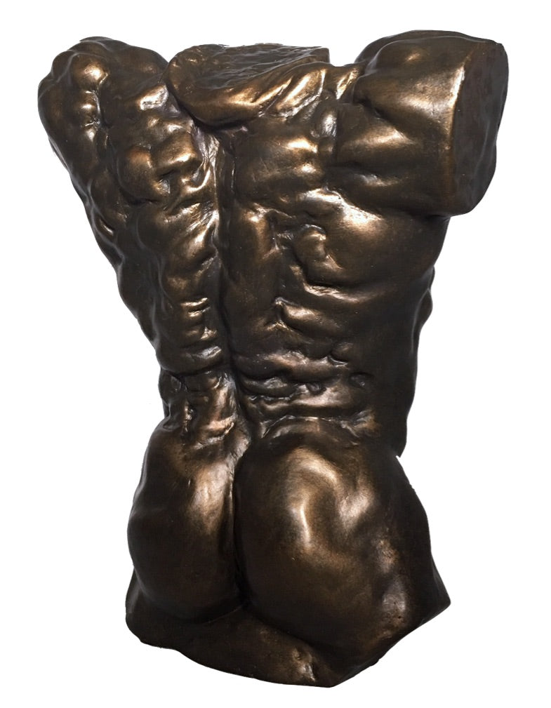 Rodin Male Nude Torso Desktop Statue 10.25H