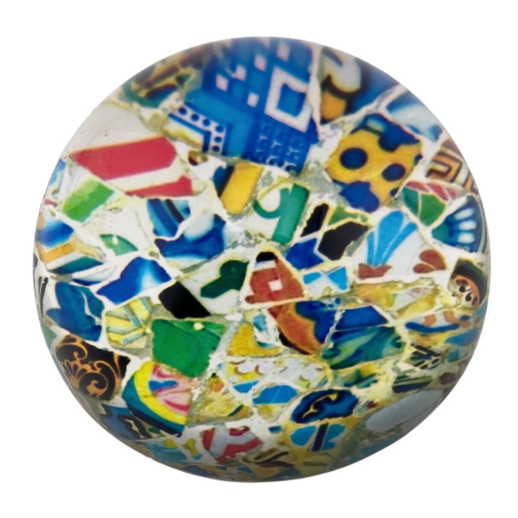 Antonio Gaudi mosaic art glass desk paperweight