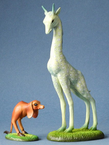 Giraffe and Two-Legged Dog Statue Set 2 Pieces by Bosch